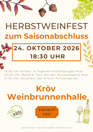 Herbstweinfest zum Saisonabschluss am 24.10.2026